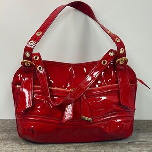 Stefano Serapian Milano Red Patent Leather Shoulder Bag Made in Italy | Like New